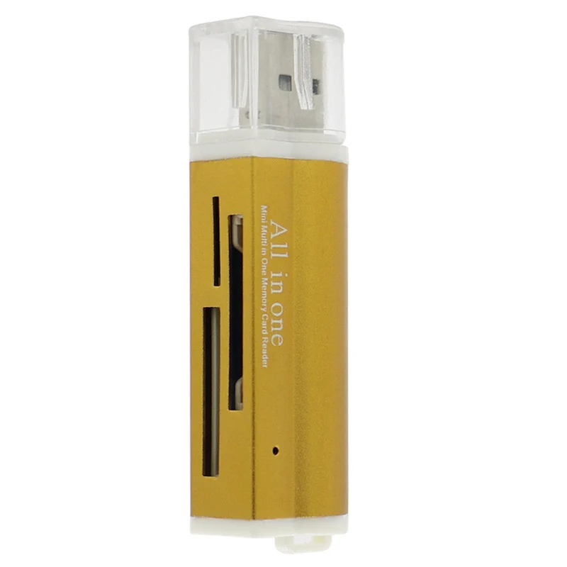 Kartenlesegerät Kartenleser Card Reader Micro SD MMC M2 USB Stick in gold