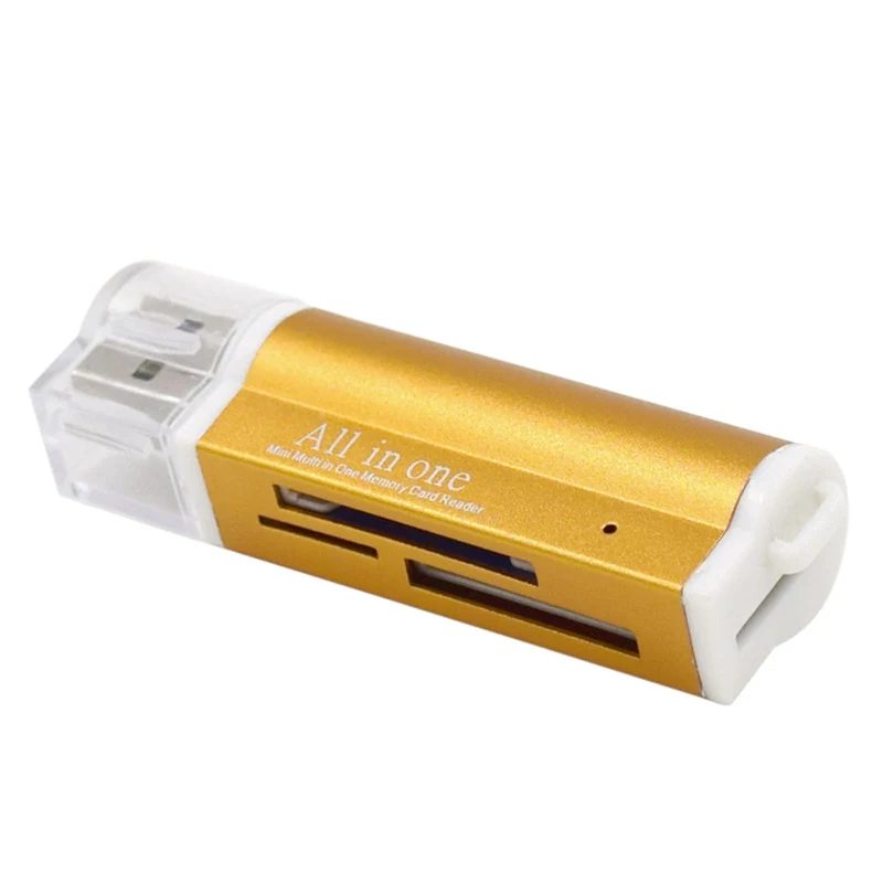 Kartenlesegerät Kartenleser Card Reader Micro SD MMC M2 USB Stick in gold