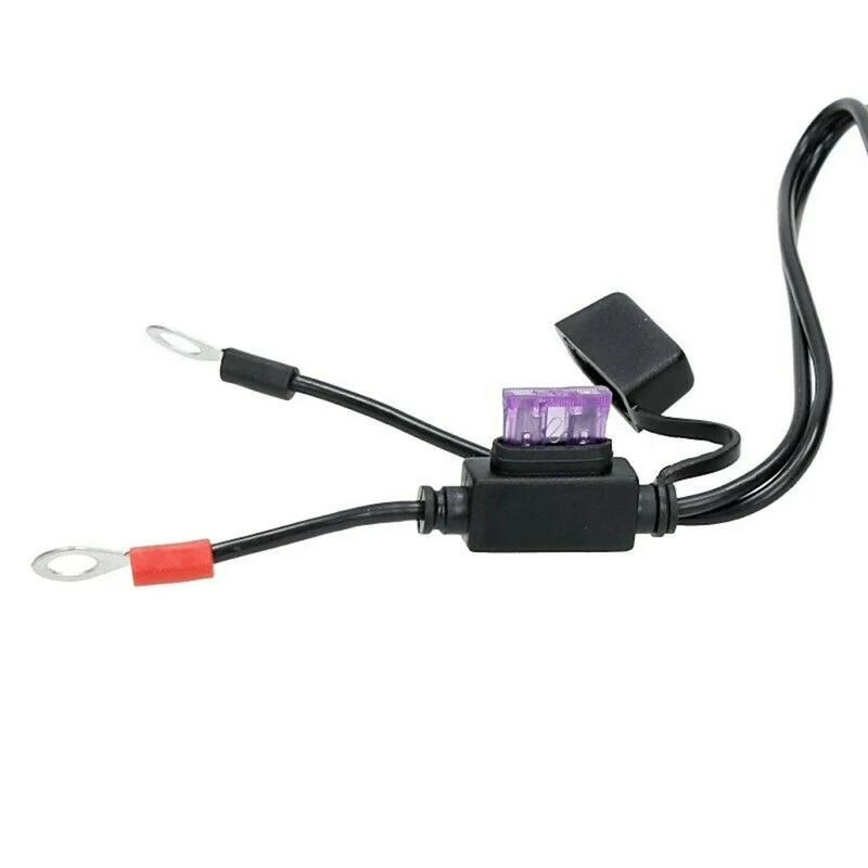 Anschlusskabel mit SAE 72 Stecker und 8mm Ösen, Motorrad Nachrüstsatz Geräte