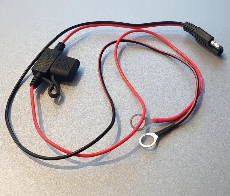 Anschlusskabel mit SAE 72 Stecker und 10mm Ösen, Motorrad Nachrüstsatz Geräte