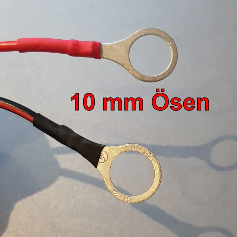 Anschlusskabel mit SAE 72 Stecker und 10mm Ösen, Motorrad Nachrüstsatz Geräte