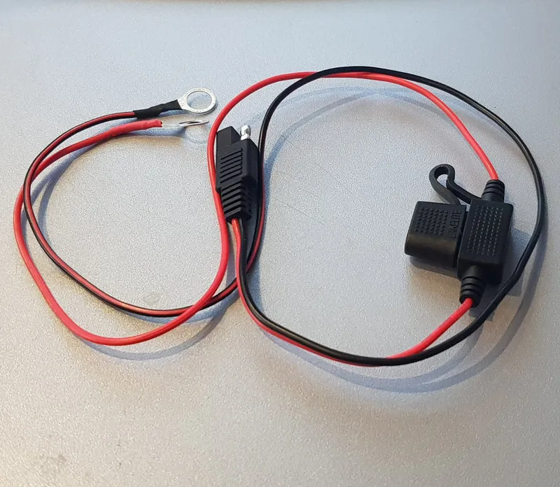 Anschlusskabel mit SAE 72 Stecker und 10mm Ösen, Motorrad Nachrüstsatz Geräte