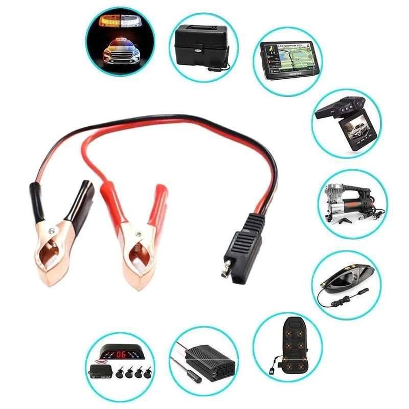 Anschlusskabel mit SAE 72 Stecker auf Batterieklemmen, KFZ Motorrad Nachrüstsatz