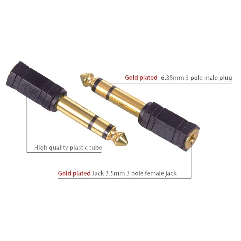 Klinken Adapter 6,35mm Stecker auf 3,5mm Buchse stereo AUDIO HIFI vergoldet