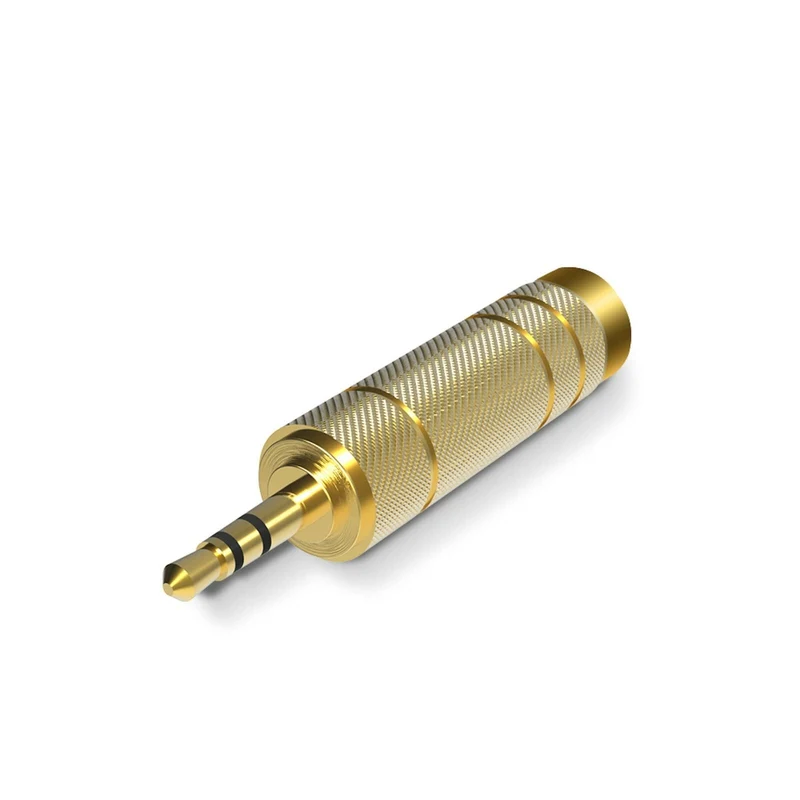Klinken Adapter 6,35mm Buchse auf 3,5mm Stecker Stereo AUDIO HIFI voll vergoldet