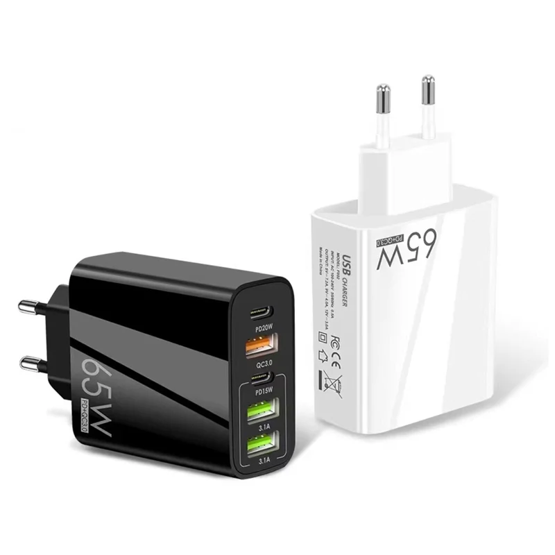 5-Fach Schnell Ladegerät Stecker USB-A & USB-C 65W Netzteil Adapter Handy Tablet