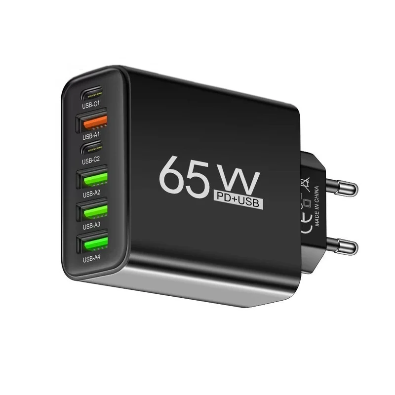6-Fach Schnell Ladegerät Stecker 6 x USB Port 65W Netzteil Adapter Handy Tablet