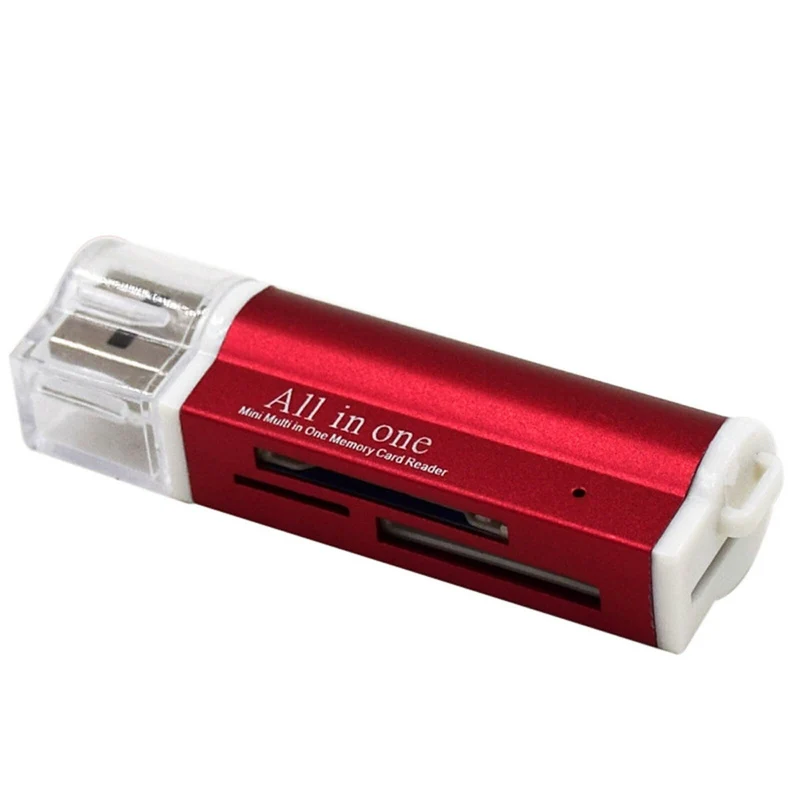 Kartenlesegerät Kartenleser Card Reader Micro SD MMC M2 USB Stick in Rot