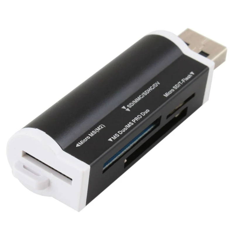 Kartenlesegerät Kartenleser TF Card Reader Micro SD MMC M2 USB Stick Schwarz
