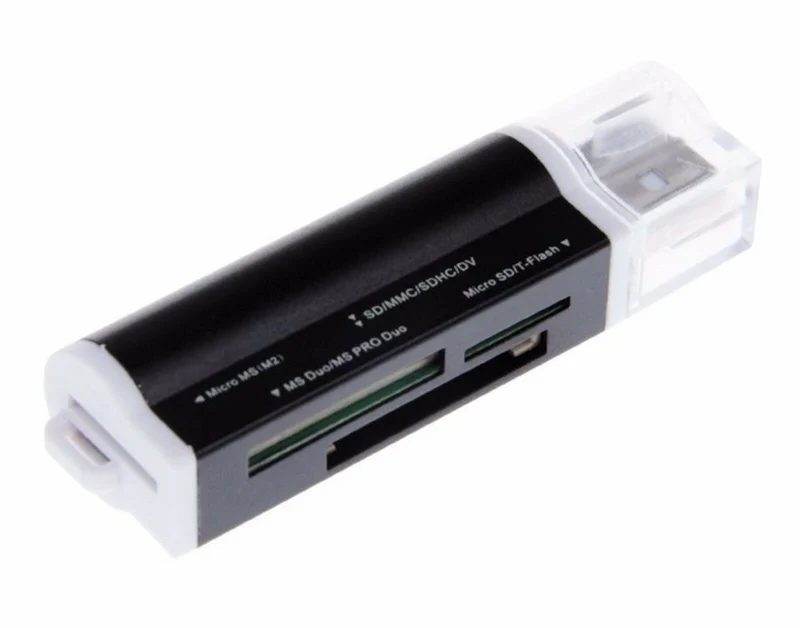 Kartenlesegerät Kartenleser TF Card Reader Micro SD MMC M2 USB Stick Schwarz