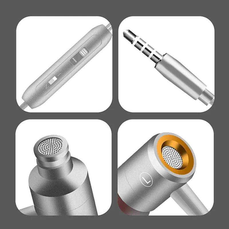 Mega Bass Pro HQ Kopfhörer In-Ear Earphone S4HS Headphone für Samsung LG Silber