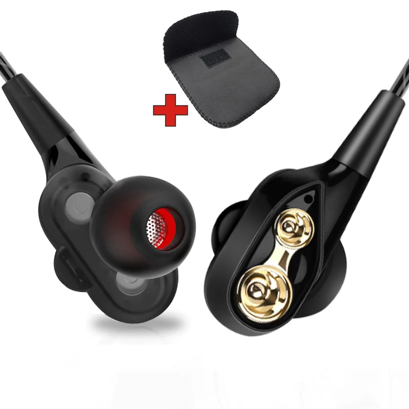 Super Bass In-Ear Doppeltreiber Kopfhörer DT-N12 Ohrhörer Earphone Headset Bag