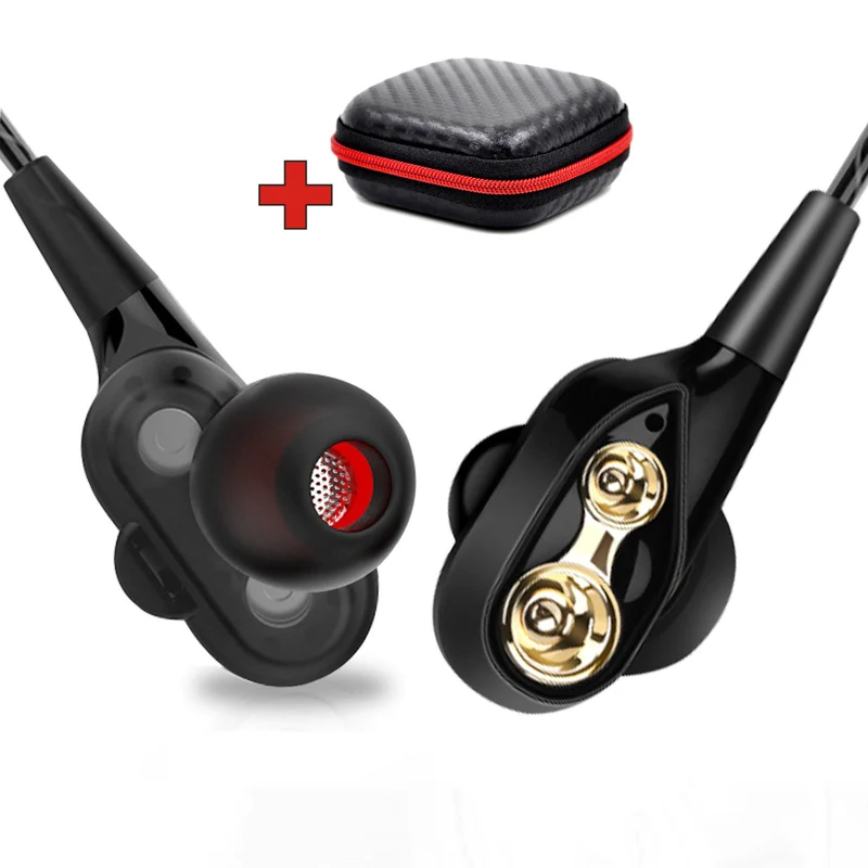 Super Bass In-Ear Doppeltreiber Kopfhörer DT-N12 Ohrhörer Earphone Headset Bag