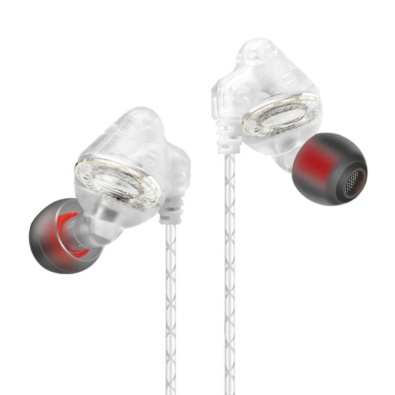 Super Bass In-Ear Kopfhörer Headset High End S600 in weiss + PU-Hardcase