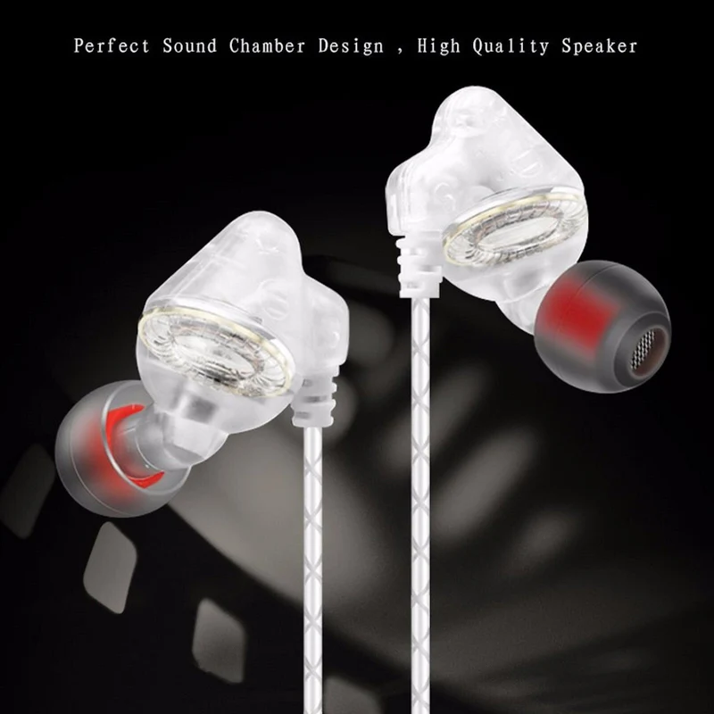 Super Bass In-Ear Kopfhörer Headset High End S600 in weiss + PU-Hardcase