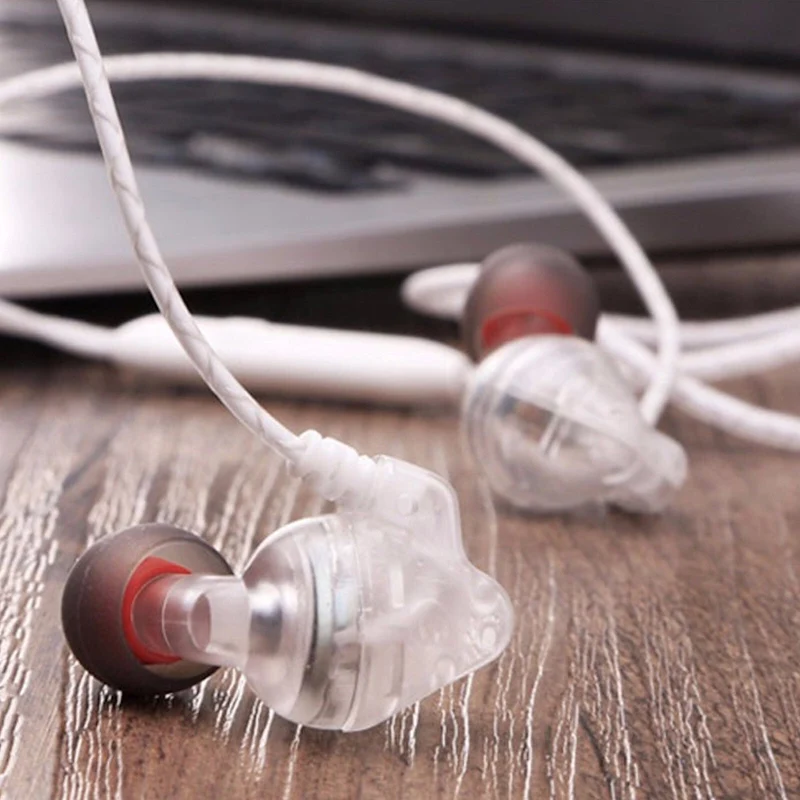 Super Bass In-Ear Kopfhörer Headset High End S600 in weiss + PU-Hardcase