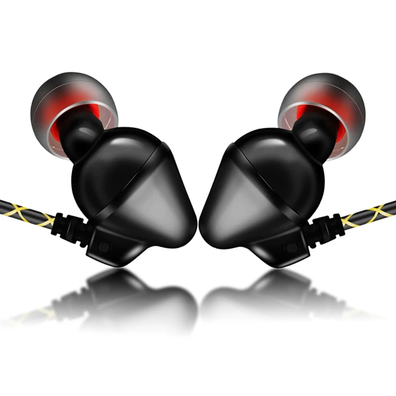 Super Bass In-Ear Kopfhörer Headset High End S600 in schwarz + PU-Hardcase
