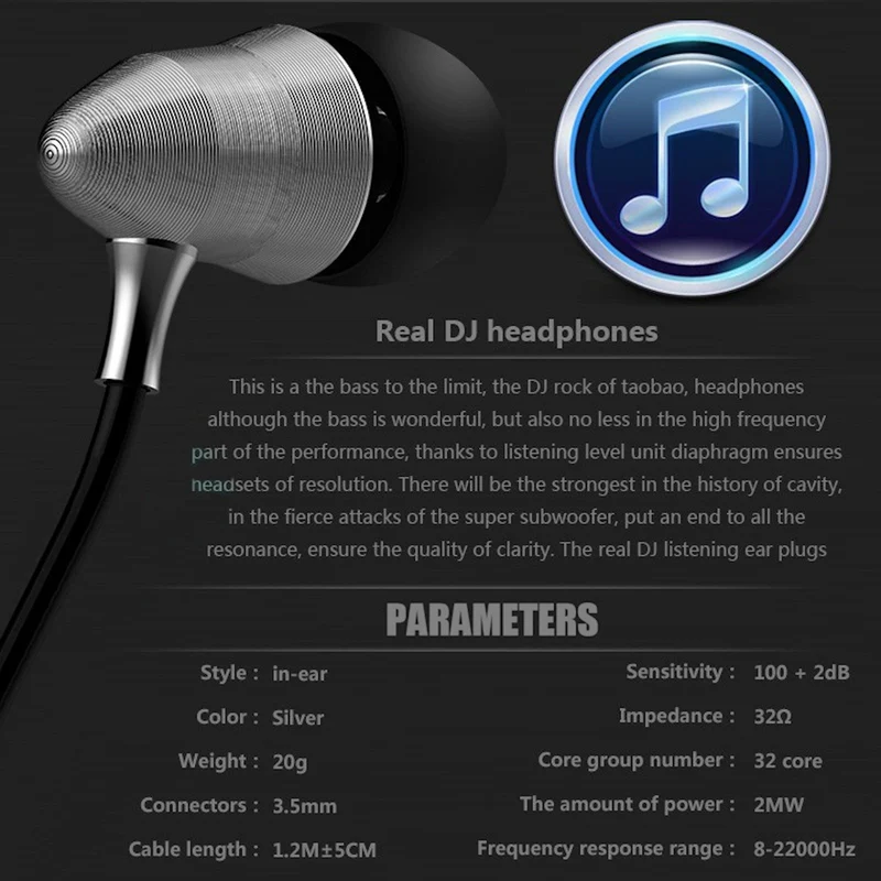 Super Bass In-Ear Metal Kopfhörer Headset Earphone R3 Dampfhammer Tiefbass