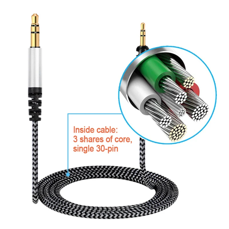 2m Audio Nylon Anschlusskabel für Sennheiser Momentum 2.0 HD 4.30 4.40 4.50..