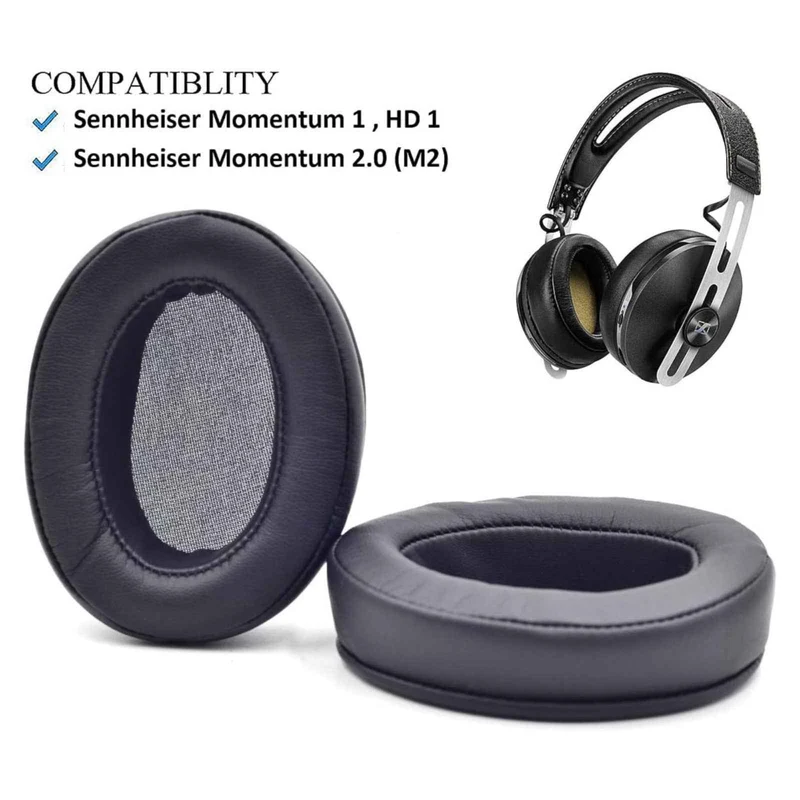 Ohrpolster für Sennheiser Kopfhörer Momentum 2 On Ear Kunstleder Schwarz