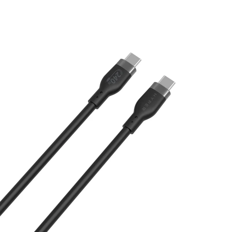 HyperJuice 240W Silicone USB-C to USB-C Cable (3ft/1m) - Black