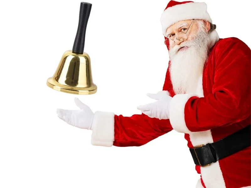 Weihnachtsglocke Gold Metall Handglocke Tischglocke Nikolaus Advent Deko