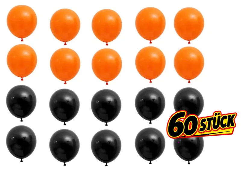 Halloween Luftballons Schwarz Orange Party Deko Ballons Girlande Set Auswahl