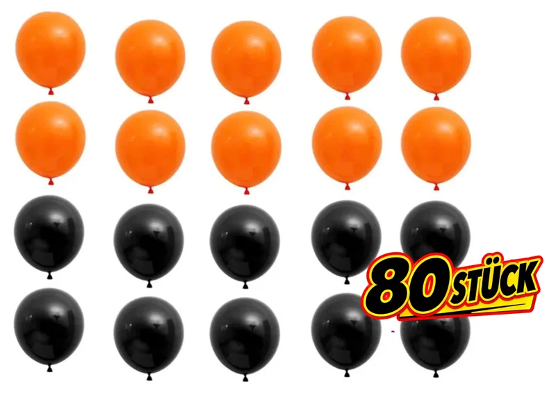 Halloween Luftballons Schwarz Orange Party Deko Ballons Girlande Set Auswahl