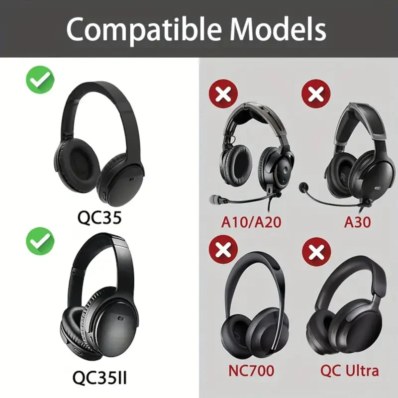 Ohrpolster für Bose QuietComfort QC35 QC15 QC45 QC25 Q35 II Schwarz