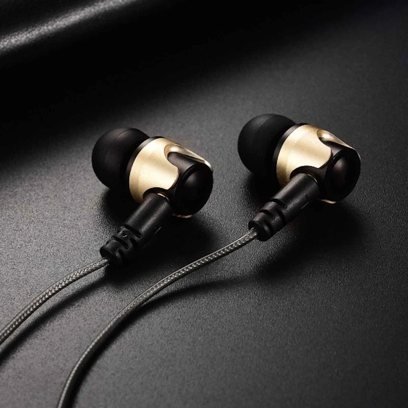 Super Bass High-End In Ear Kopfhörer QKZ DM4 Gold Ohrhörer, austauschbare Kabel