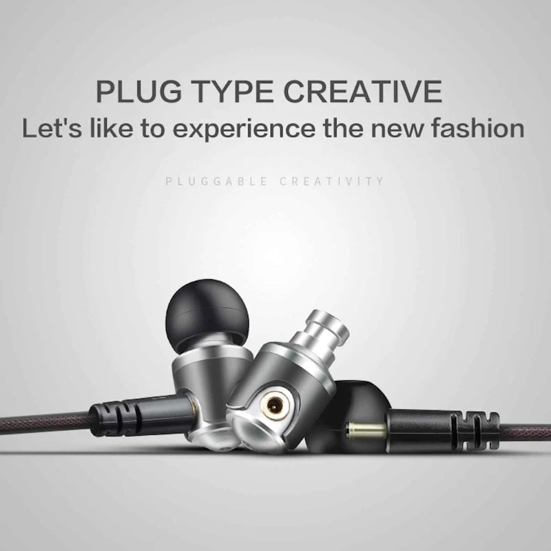 Super Bass High-End In Ear Kopfhörer QKZ DM4 Silber Ohrhörer austauschbare Kabel