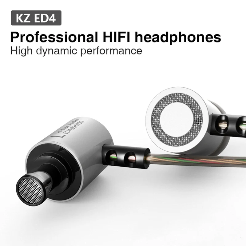 Original KZ ED4 HS silber High-End Headset Kopfhörer In-Ear Hardcase Beats