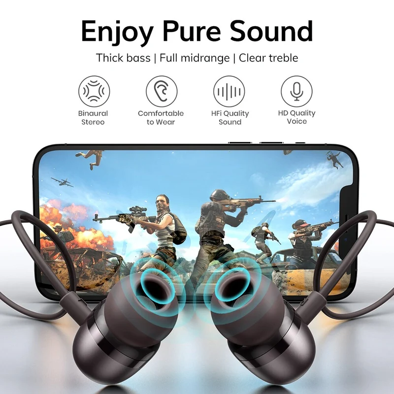 Premium Metall Headset In-Ear Kopfhörer F36 Surround Super Bass braun Hardcase