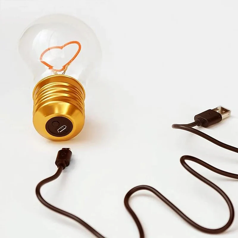 LED Deko Lampe / Glühbirne aufladbar per USB - verschiedene Motive