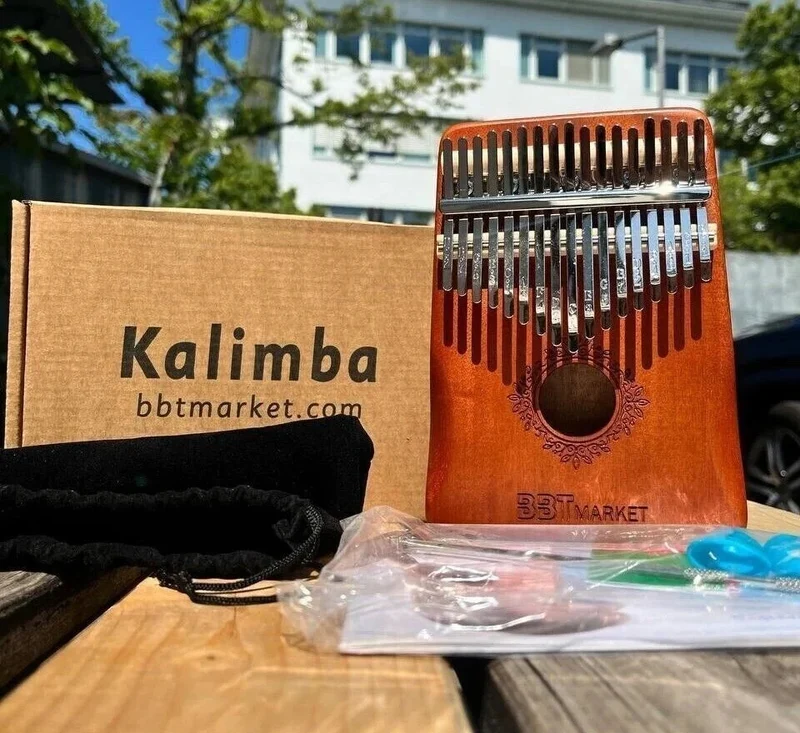 Kalimba 17 Tasten – Daumenklavier aus Holz mit Tasche-Handgemachtes Finger Piano