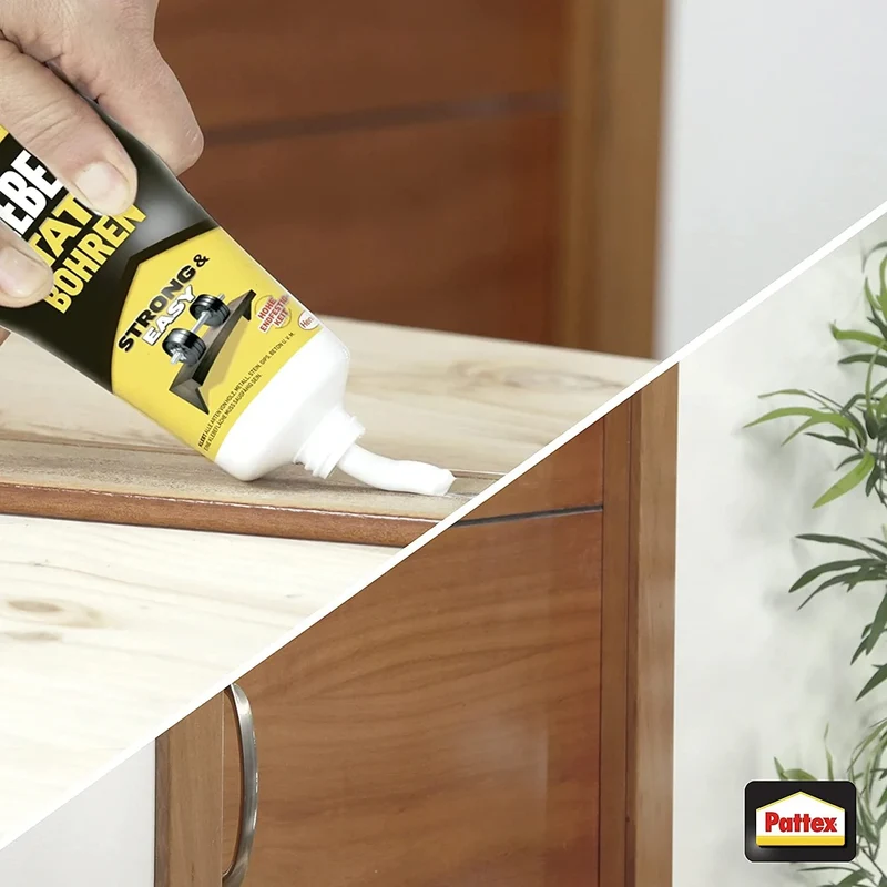 Pattex Montagekleber Kleben statt Bohren 250 g – starker Kraftkleber für saugende Materialien im Innenbereich