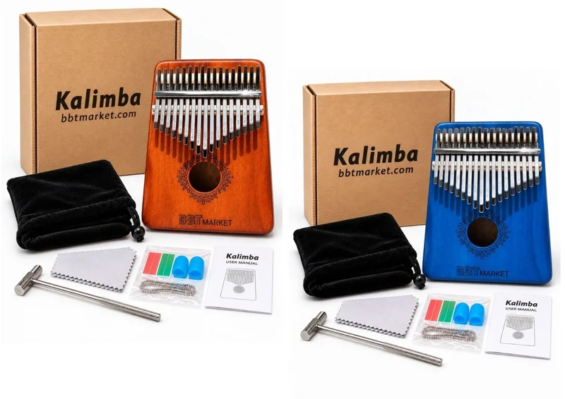 Kalimba 17 Tasten Daumenklavier Thumb Piano Fingerklavier Holz mit Zubehör
