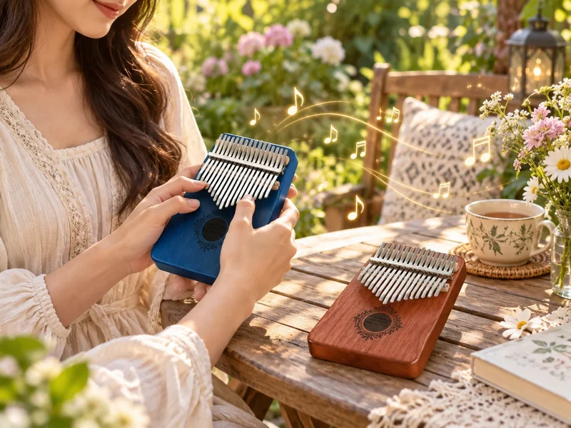 Kalimba 17 Tasten Daumenklavier Thumb Piano Fingerklavier Holz mit Zubehör