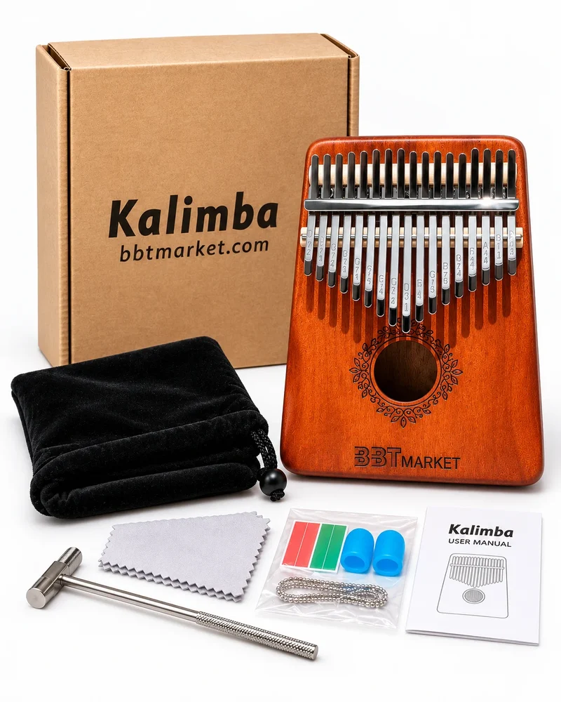 Kalimba 17 Tasten Daumenklavier Thumb Piano Fingerklavier Holz mit Zubehör