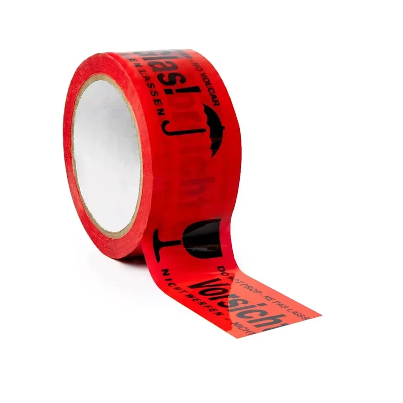 Vorsicht Glas Klebeband 48mm x 66m Warnband Paketband PP Rot Versand Packband