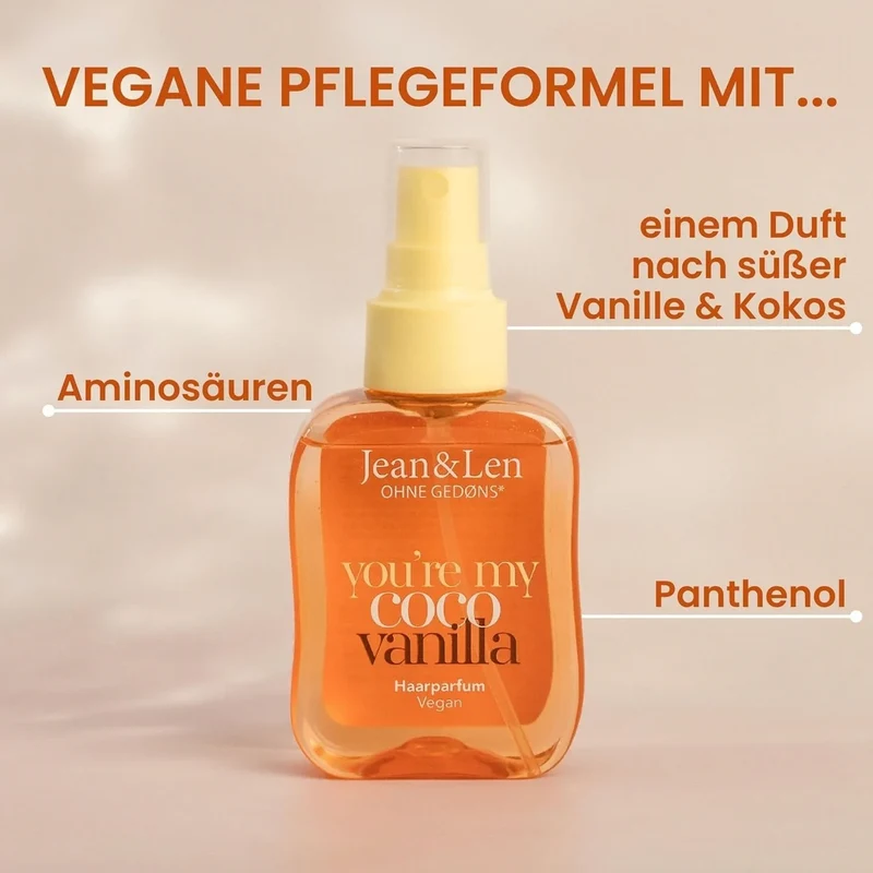 Jean & Len Haarparfum you’re my coco vanilla – Kokos & Vanille, vegan und ohne Silikone