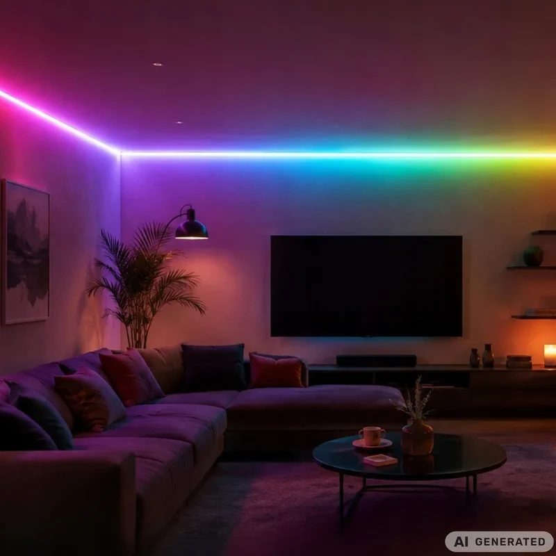 5m RGBIC 360° Neon LED Strip Bluetooth App Fernbedienung Musikmodus USB Lichtban