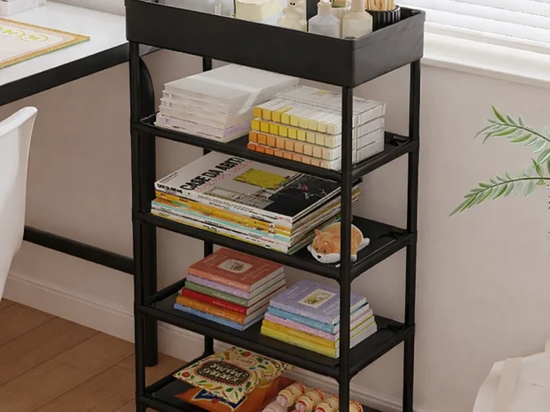 Schuhregal 5 Ablagen Schwarz Schuhständer Schuhablage Regal Organizer 81cm