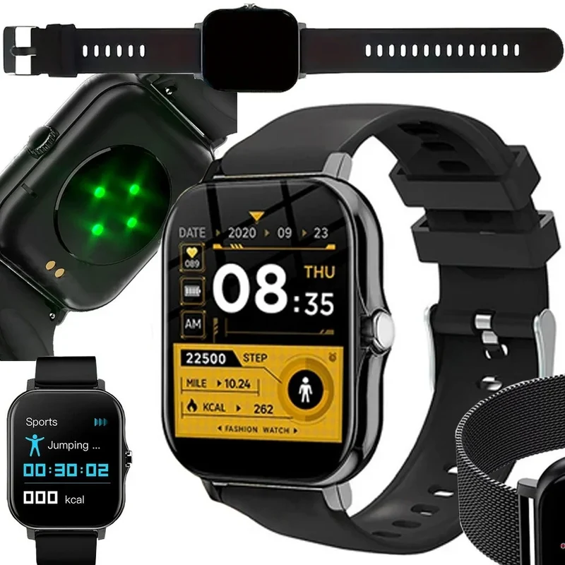 Smartwatch Herren Damen Bluetooth Telefonieren Sportuhr Fitness Tracker Schwarz