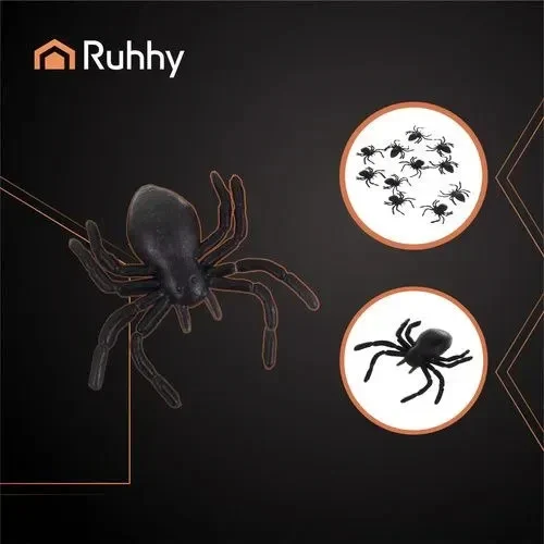 10x Halloween Spinnen Deko Schwarz 3cm Kunststoff Gruseldeko Horror Party