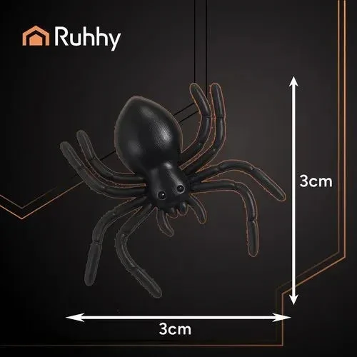 10x Halloween Spinnen Deko Schwarz 3cm Kunststoff Gruseldeko Horror Party