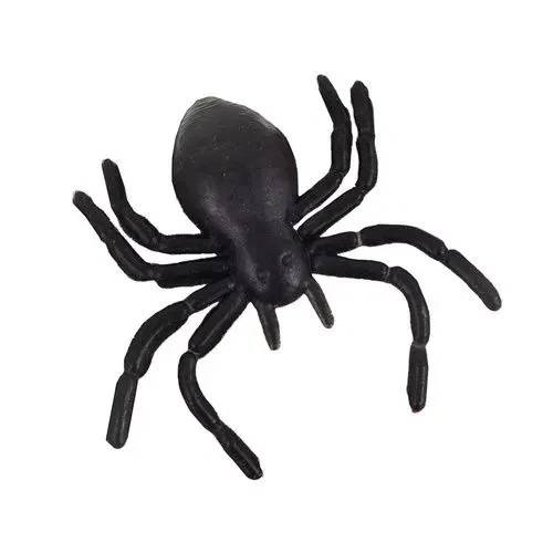 10x Halloween Spinnen Deko Schwarz 3cm Kunststoff Gruseldeko Horror Party