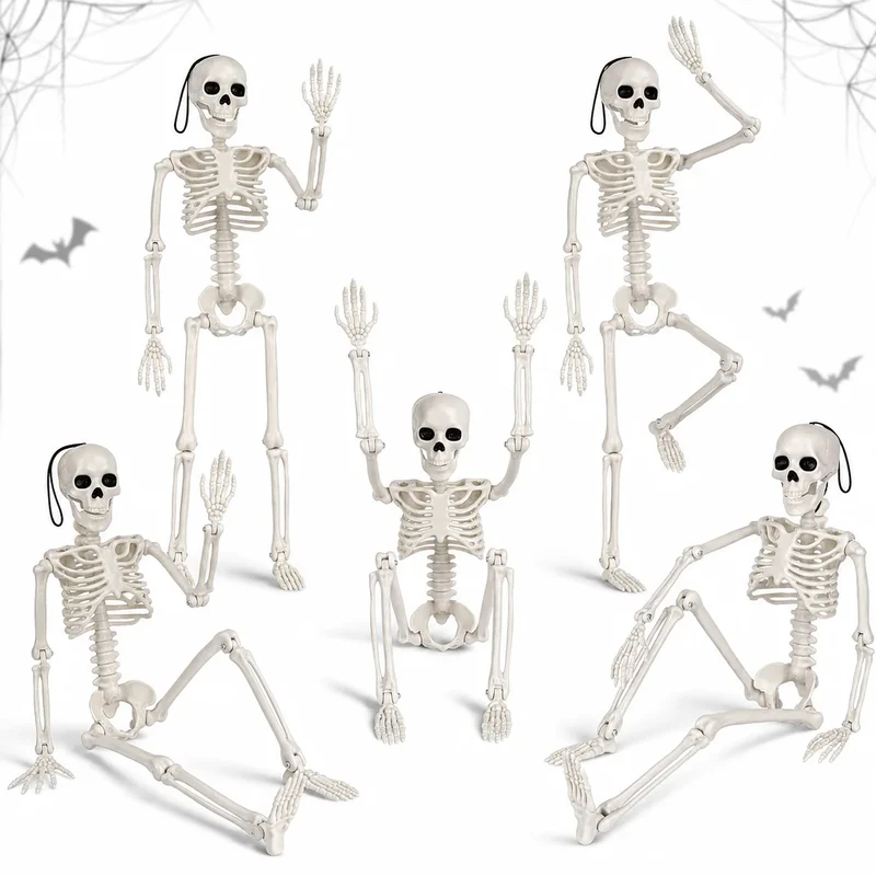 Halloween Skelett Deko 40cm Hängend Beweglich Gruseldeko Horror Party Knochen