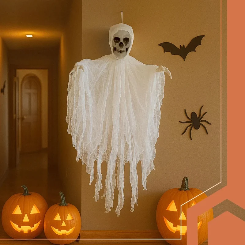 Halloween Skelett Deko 70cm Hängend Geist Totenkopf Gruseldeko Horror Party