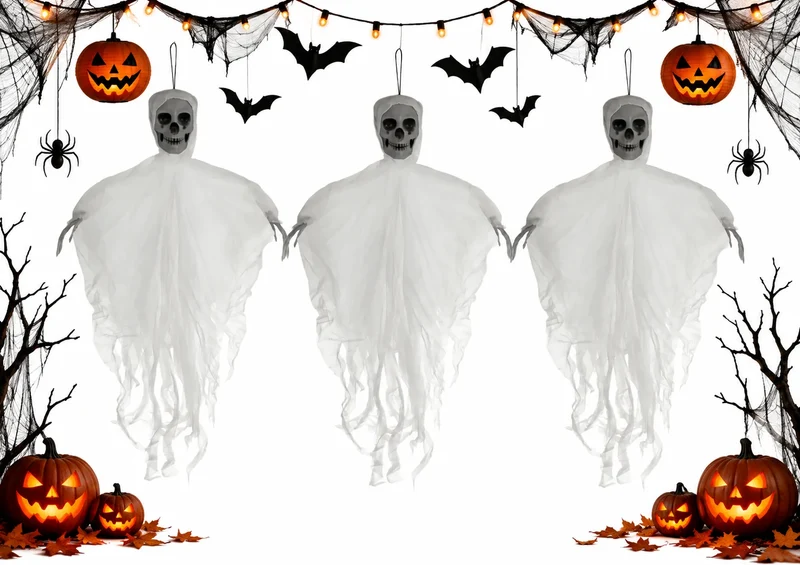 Halloween Skelett Deko 70cm Hängend Geist Totenkopf Gruseldeko Horror Party